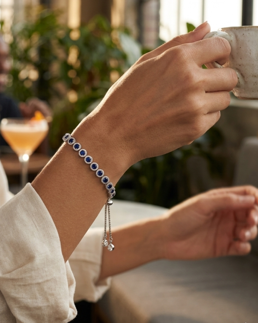 Elegant Sapphire Adjustable Bracelet