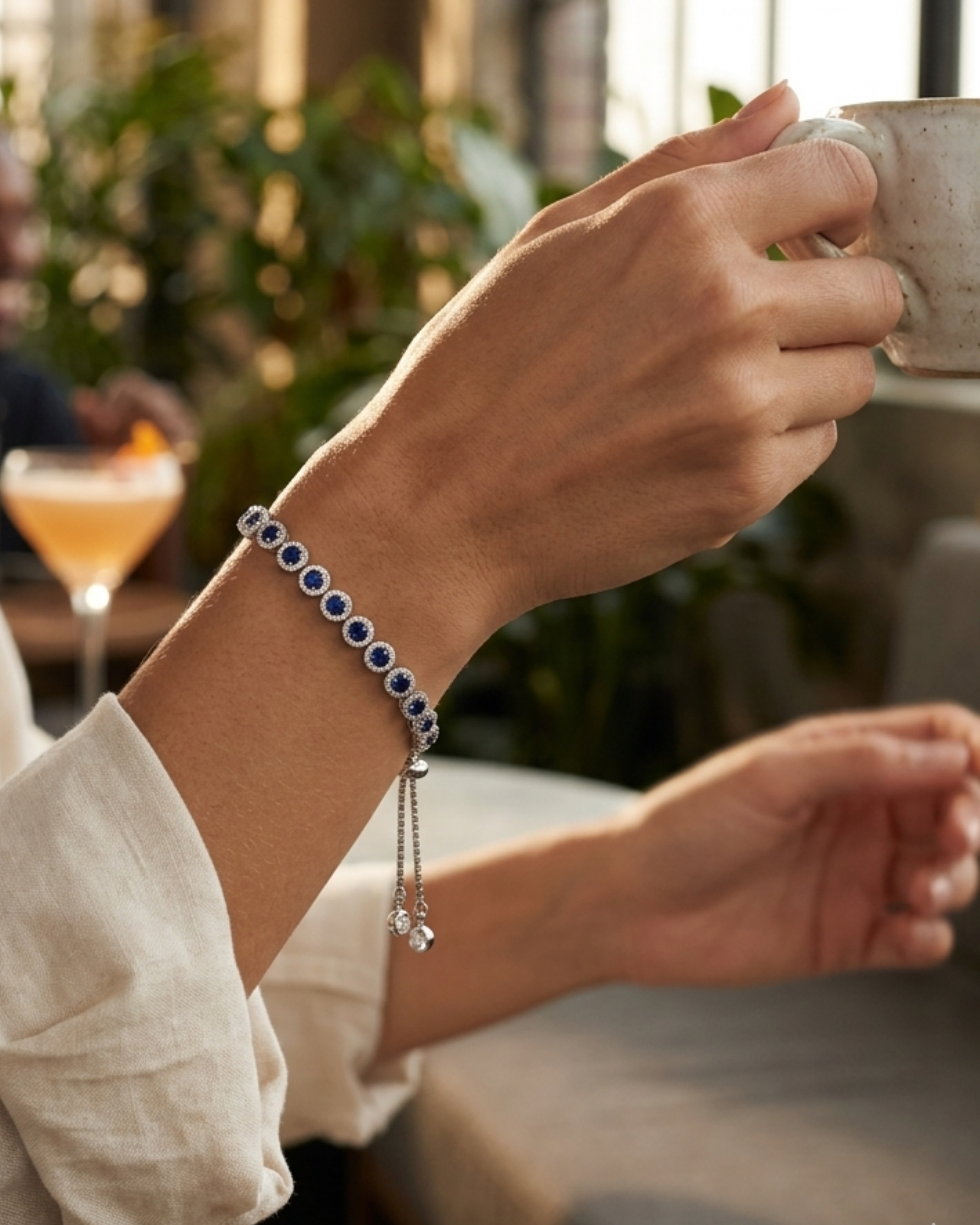 Elegant Sapphire Adjustable Bracelet