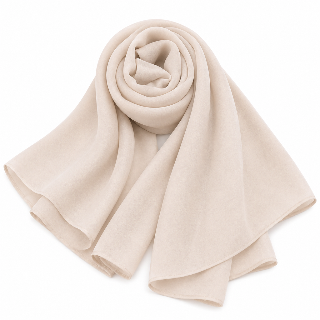 Beige Chiffon Scarf