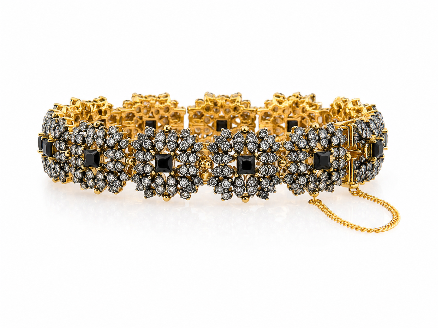 Vintage Floral Crystal Bracelet