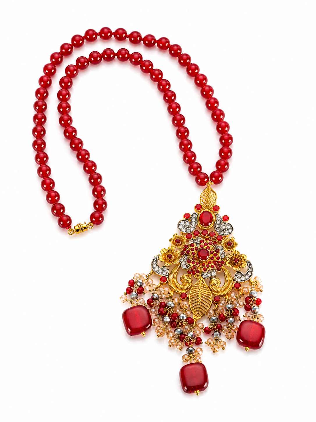 Royal Ruby Statement Mala Necklace