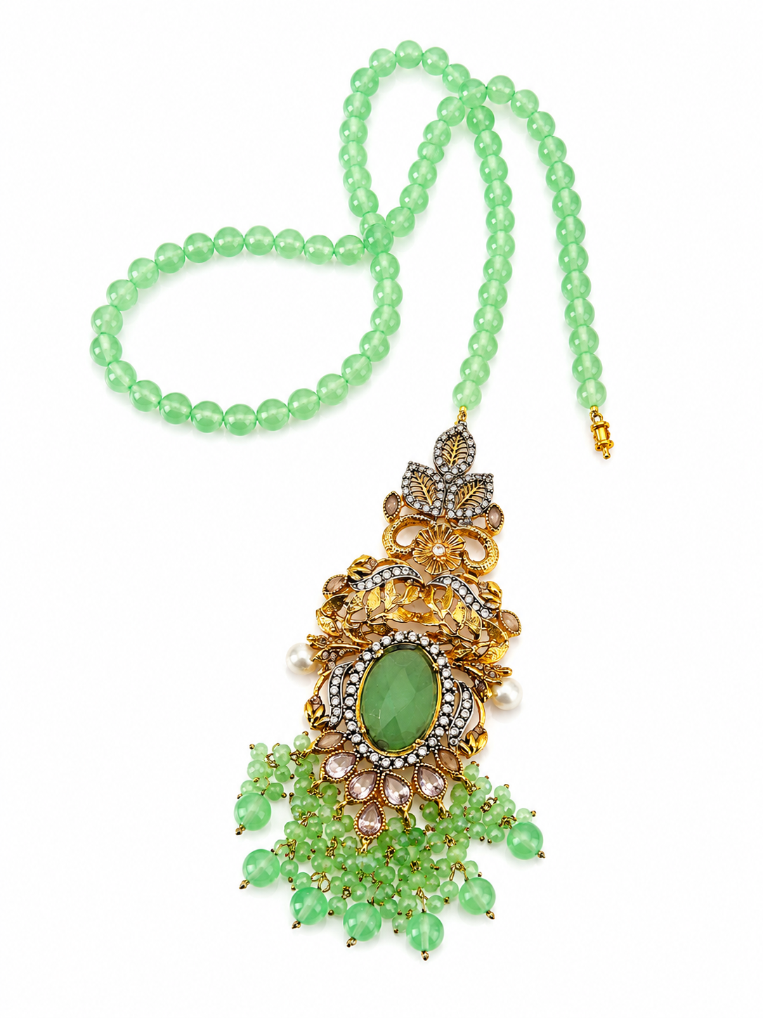 Emerald Green Beaded Statement Mala