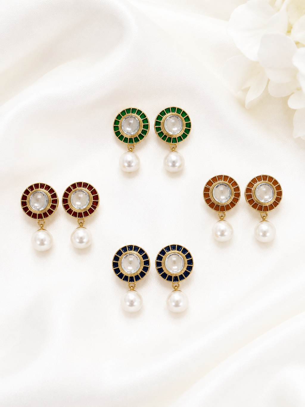 Classic Pearl Drop Stud Earrings