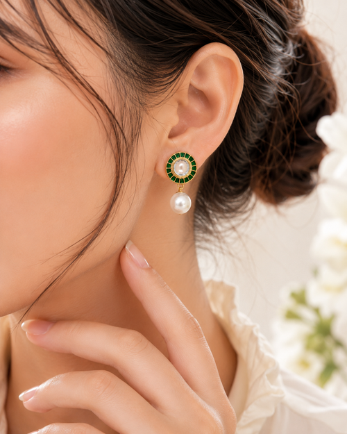 Classic Pearl Drop Stud Earrings
