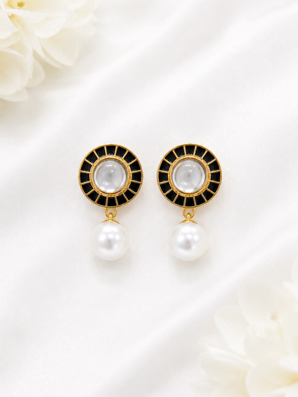 Classic Pearl Drop Stud Earrings