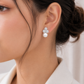Clover Pearl Stud Earrings