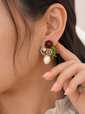 Floral Pearl Statement Earrings