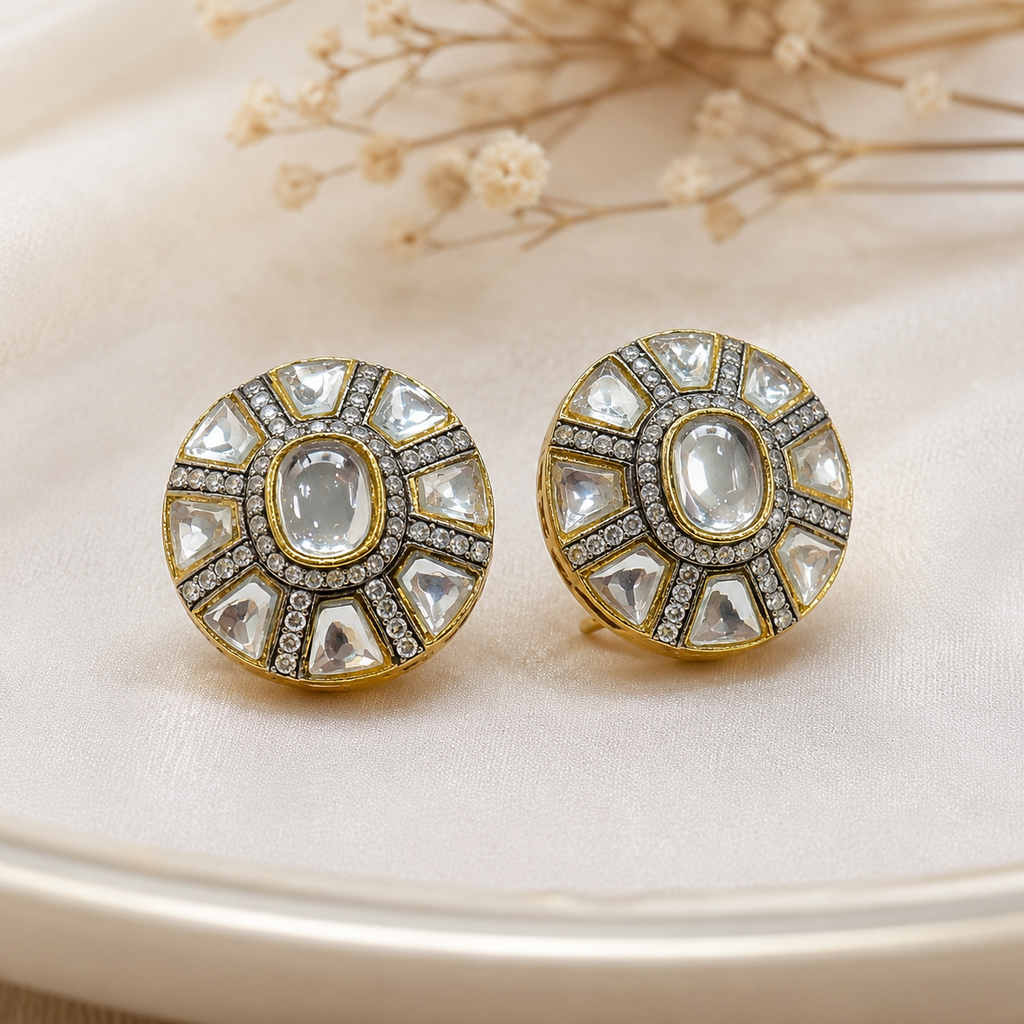 Kundan Mirror Studs