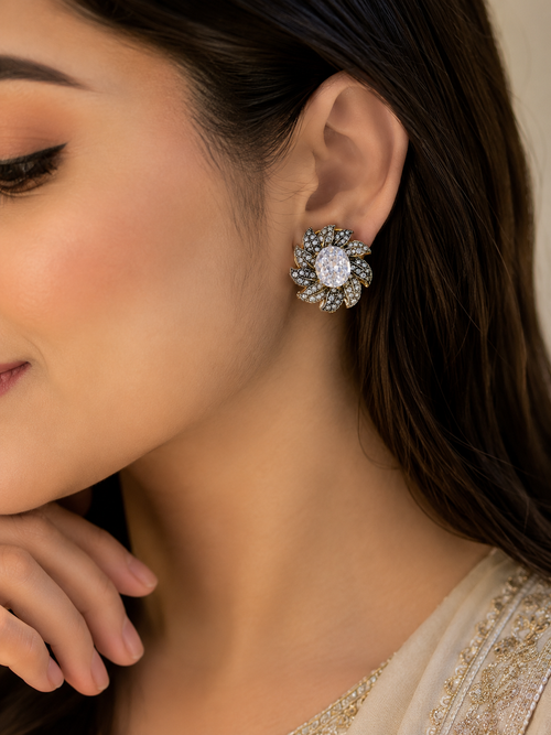 Crystal Floral Studs