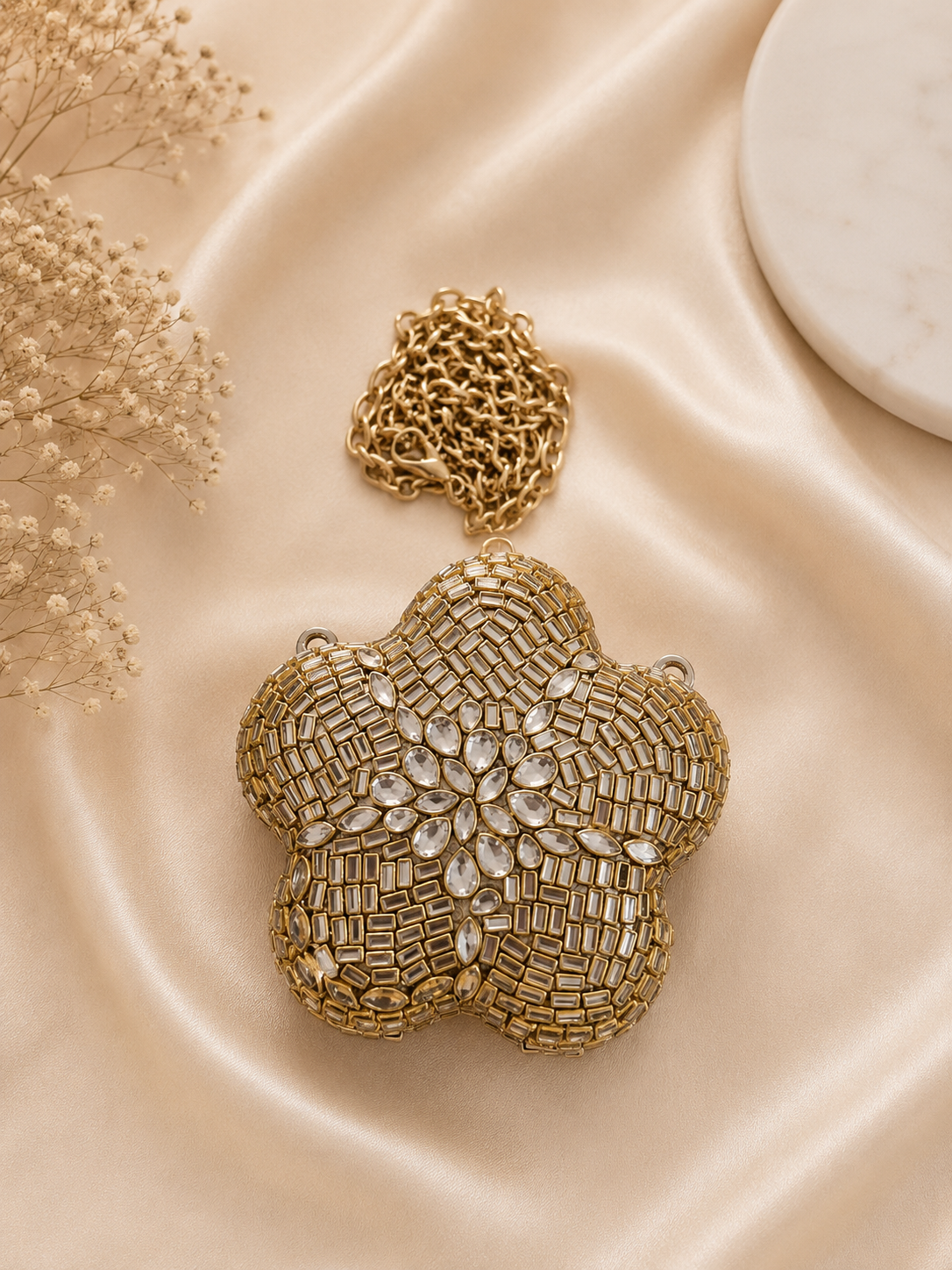 Royal Flower Kundan Clutch