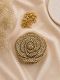 Champagne Crystal Kundan Butterfly Clutch