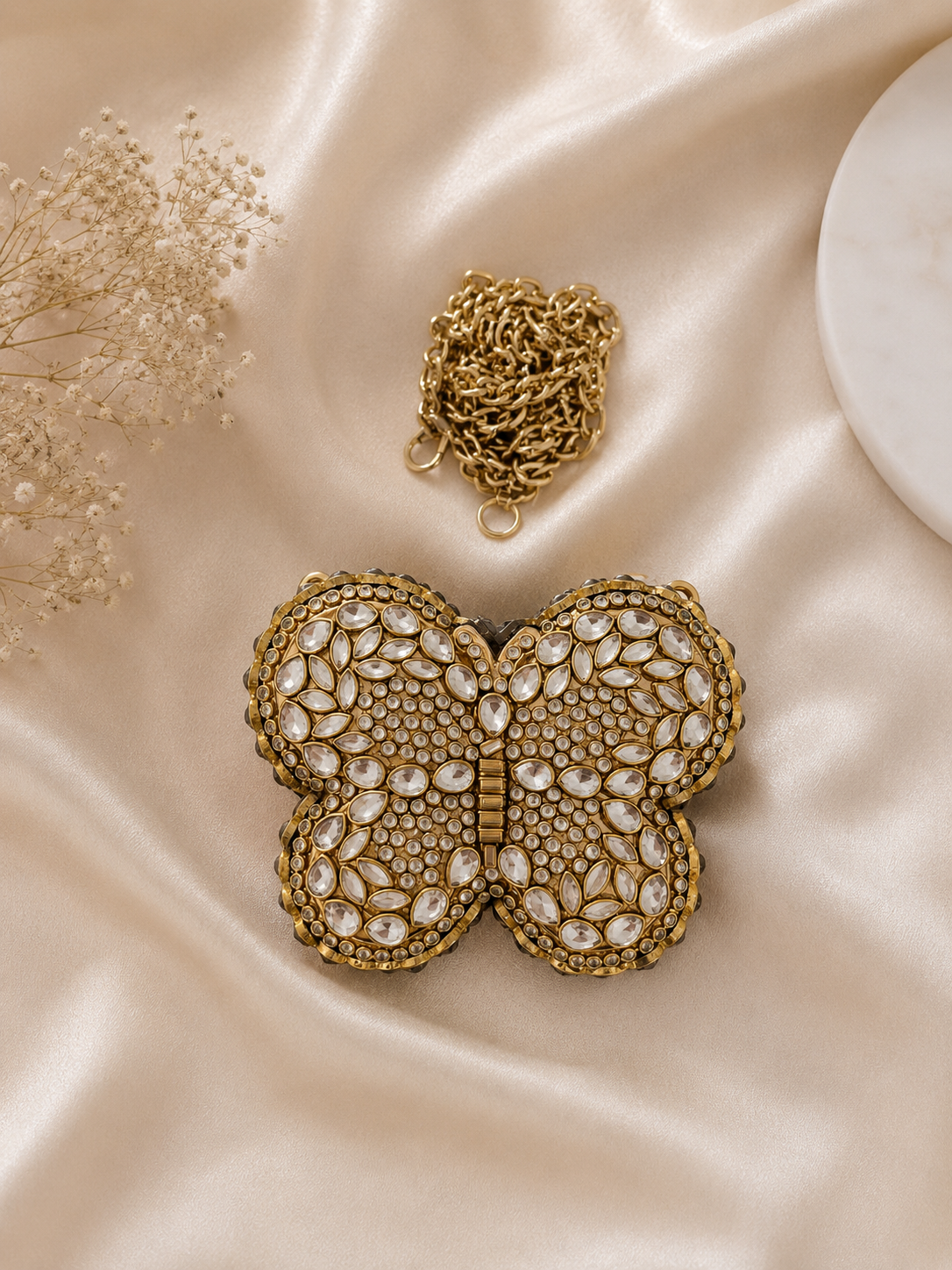 Butterfly Mosaic Kundan Clutch