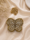 Golden Butterfly Kundan Clutch