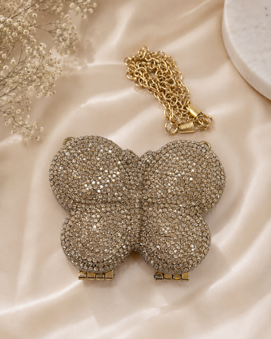 Golden Butterfly Kundan Clutch