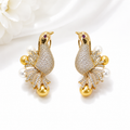 Luxury Peacock Crystal Pearl Earrings