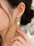 Luxury Pearl Bow Drop Earrings