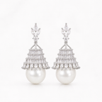 Sparkling Pearl Drop Earrings