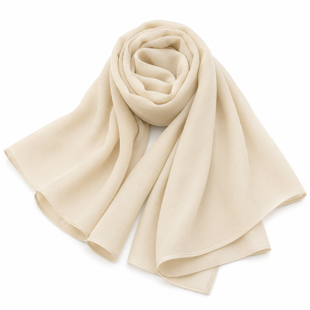 Light Beige Chiffon Scarf