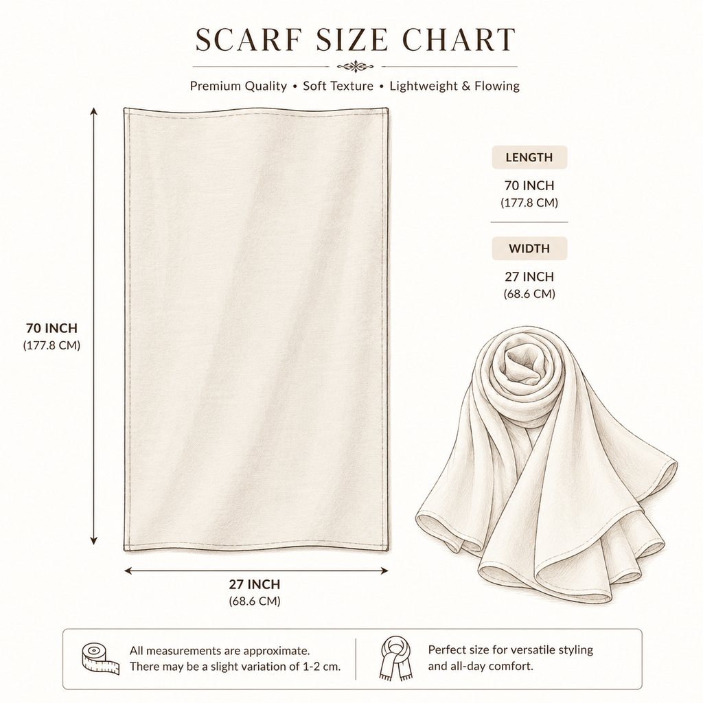 scarf size chart graphic